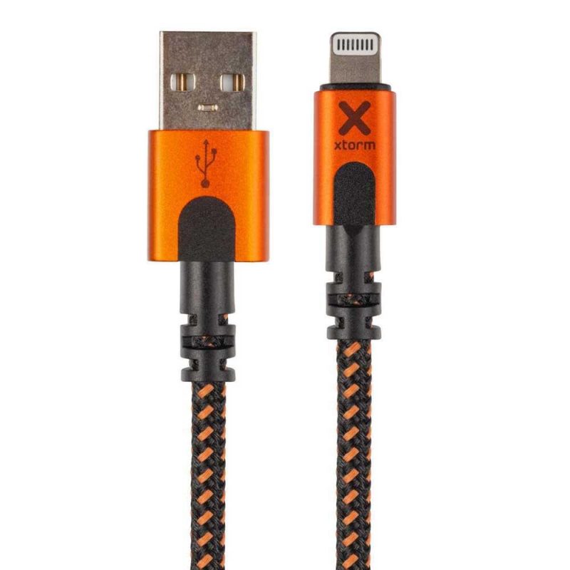 USB Cables | Xtreme USB-A To Lightning Cable 1.5 m Orange / Black Cables Black