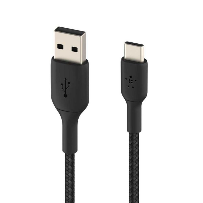 USB Cables | Boost Charge USB-A To USB-C Cable Braided 2M Black Cables Black