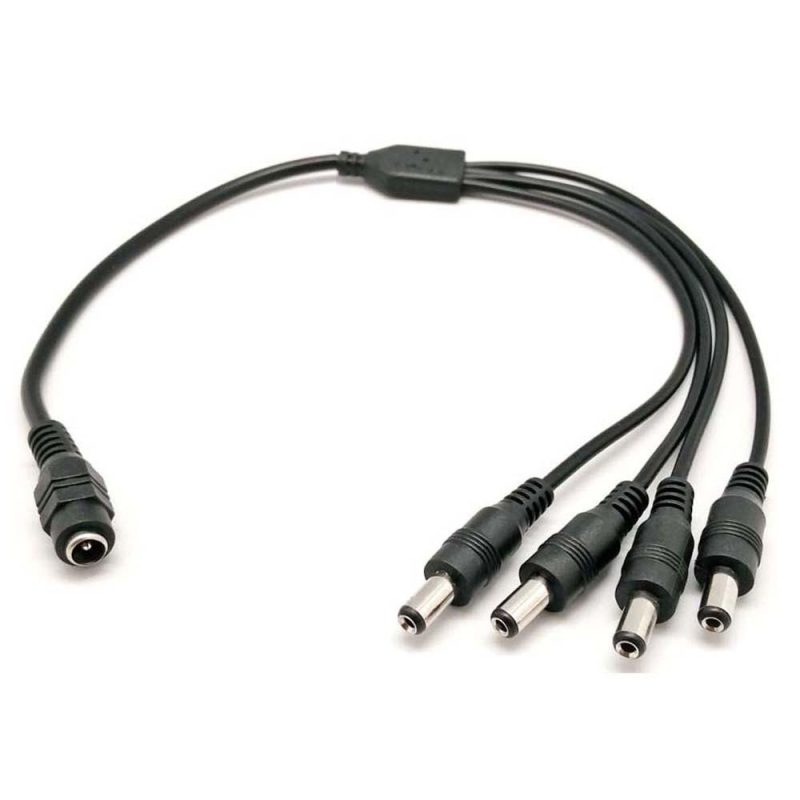 Electrical Power Cables | 4201-4 1×4 5.5×2.1 mm Power Cord Black Cables Black